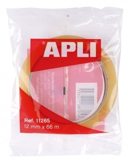CINTA ADHESIVA TRANSPARENTE 66Mx12MM BOLSA APLI