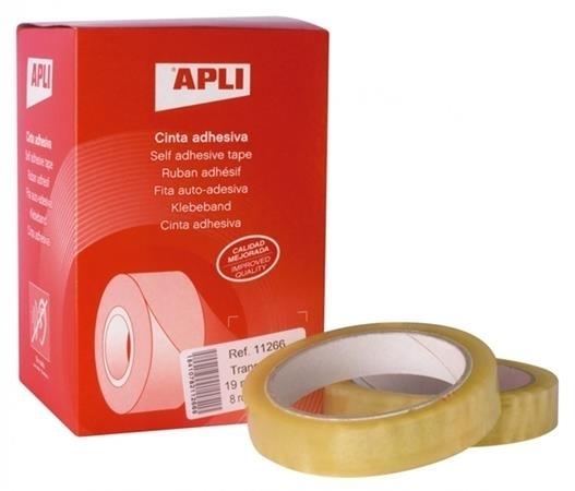 CINTA ADHESIVA TRANSPARENTE 66Mx19MM BOLSA APLI