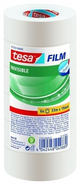 CINTA ADHESIVA INVISIBLE 33M X 19MM 6 ROLLOS TESA