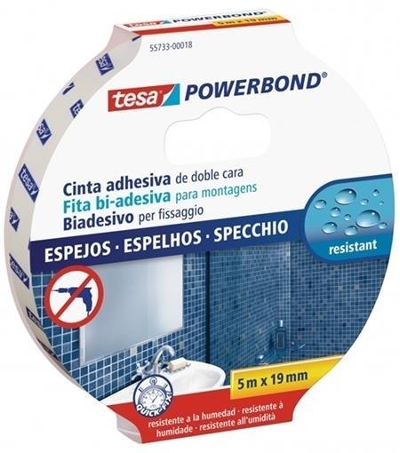 CINTA ADHESIVA DOBLE CARA 5M X 19MM POWERBOND ESPEJOS MANCHETA TESA
