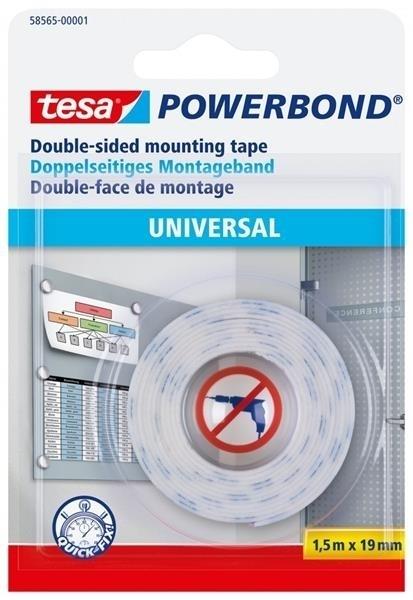 CINTA ADHESIVA DOBLE CARA 1,5M X 19MM POWERBOND UNIVERSAL TESA