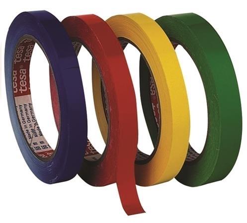 CINTA ADHESIVA PVC AMARILLA 66M X 12MM SELLADOR DE BOLSAS TESA