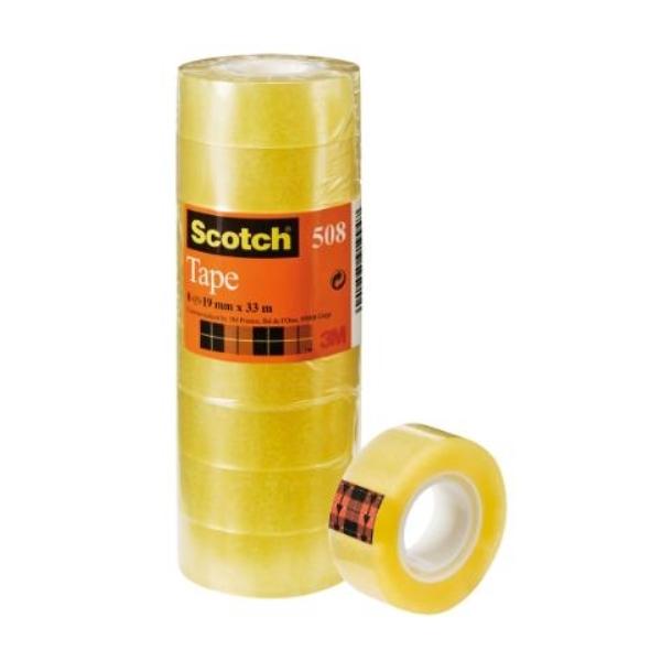 CINTA ADHESIVA TRANSPARENTE 8 ROLLOS 33Mx19MM 508 ACORDEON SCOTCH  (FT510097270)
