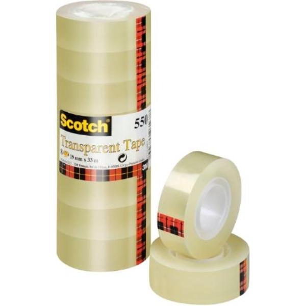 CINTA ADHESIVA TRANSPARENTE 8 ROLLOS 33Mx19MM 550 SCOTCH  (XA004839396)