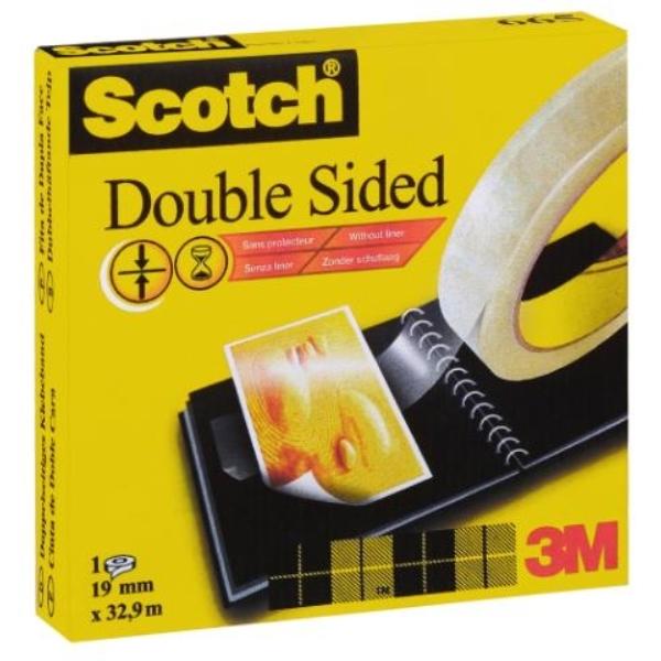 CINTA ADHESIVA DOBLE CARA 33Mx19MM SIN LAMINA PROTECTORA SCOTCH  (70016072798)