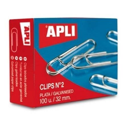 CLIPS LABIADOS Nº 1 1/2 (25MM) PLATA CJ.100 APLI