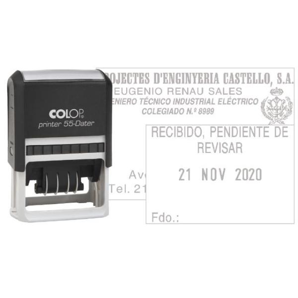 FECHADOR PRINTER 53 CON SELLO PERSONALIZADO 30x45MM COLOP