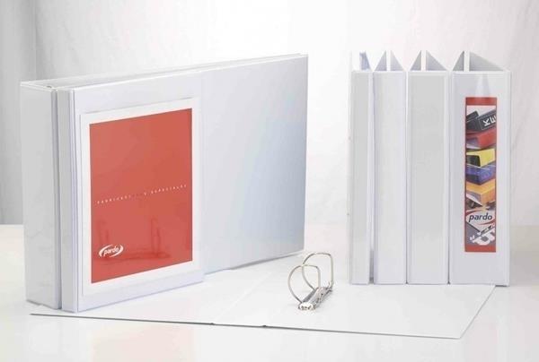 CARPETA PERSONALIZABLE A4 2 ANILLAS 16MM BLANCO PARDO