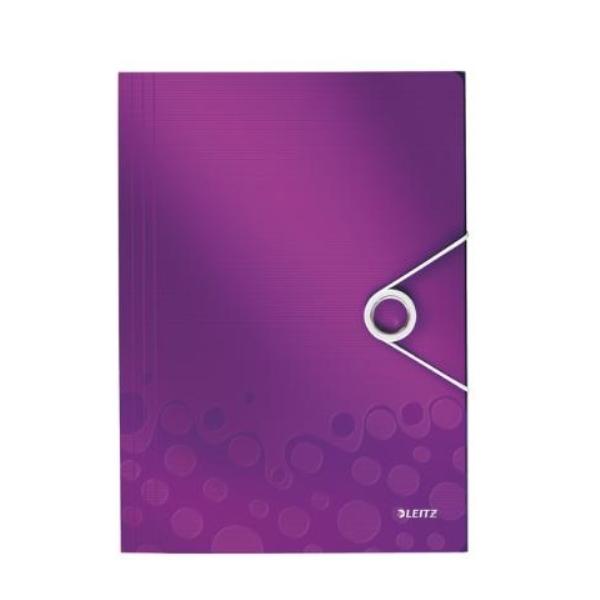 CARPETA GOMAS PP A4 SOLAPAS VIOLETA WOW LEITZ