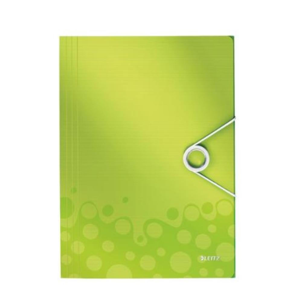 CARPETA GOMAS PP A4 SOLAPAS VERDE WOW LEITZ
