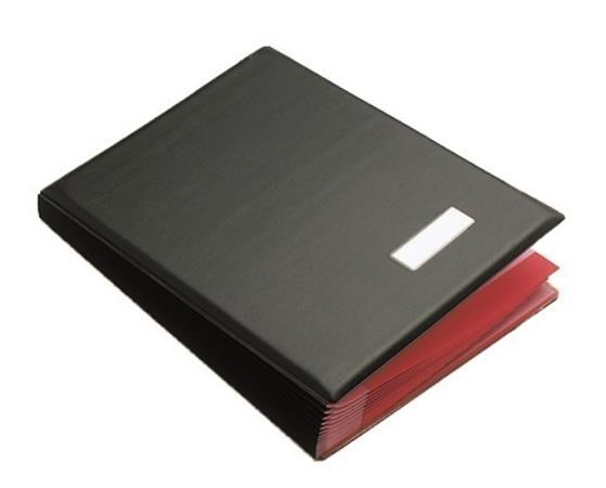 PORTAFIRMAS FUELLE 18 DEPARTAMENTOS FOLIO NEGRO ACOLCHADO EXTRA PARDO