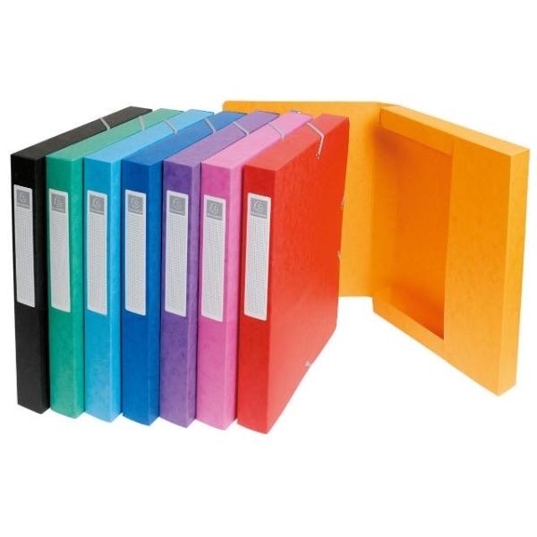 CAJA PROYECTOS LOMO 25MM GOMAS COLORES SURTIDOS EXACOMPTA