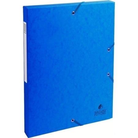 CAJA PROYECTOS LOMO 25MM GOMAS AZUL EXACOMPTA
