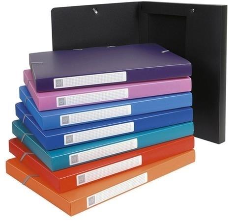 CAJA PROYECTOS PP LISO LOMO 25MM GOMAS COLORES SURTIDOS EXACOMPTA