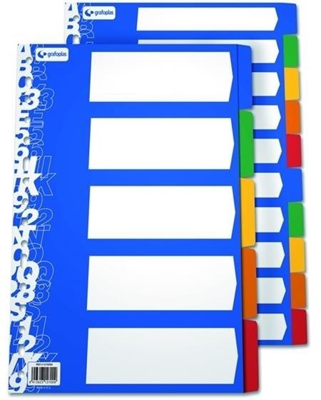 SEPARADOR PP A4 10P C.OPACOS MULTIT GRAFOPLAS
