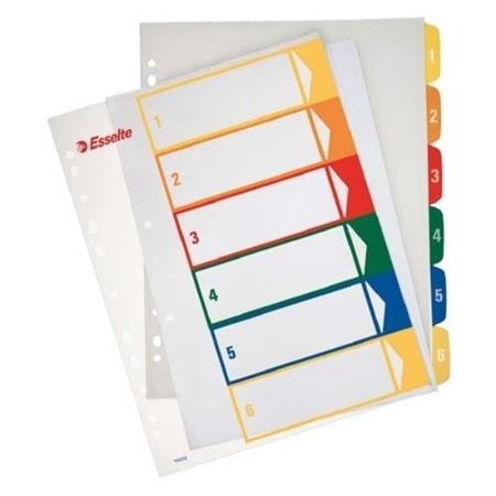 INDICE 1-6 A4 POLIPROPILENO IMPRIMIBLE ESSELTE