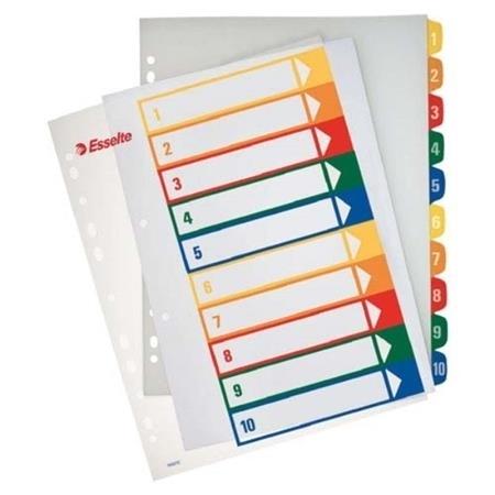 INDICE 1-10 A4 POLIPROPILENO IMPRIMIBLE ESSELTE