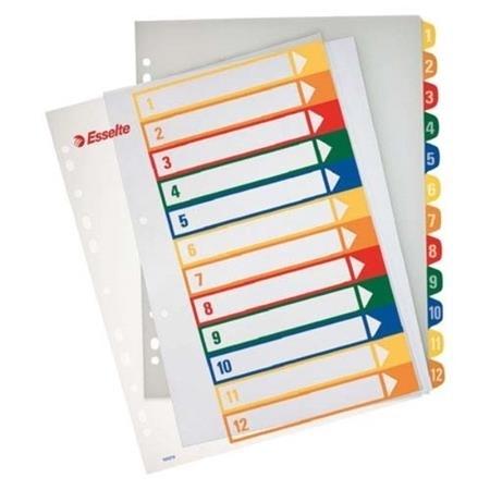 INDICE 1-12 A4 POLIPROPILENO IMPRIMIBLE ESSELTE
