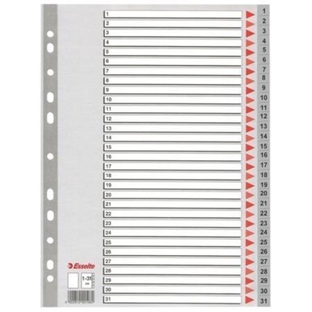 INDICE 1-31 PP FOLIO INDICE COLOR GRIS ESSELTE