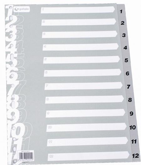 INDICE NUMERICO PP A4 1-31 GRIS MULTIT GRAFOPLAS