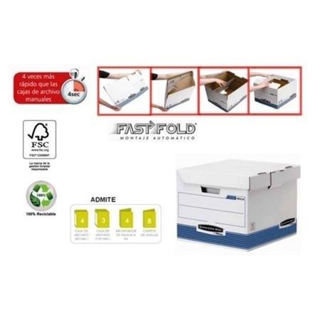 CONTENEDOR ARCHIVO PARA 4 CAJAS A4 TAPA FIJA CARTON RECICLADO BANKERS BOX FELLOWES
