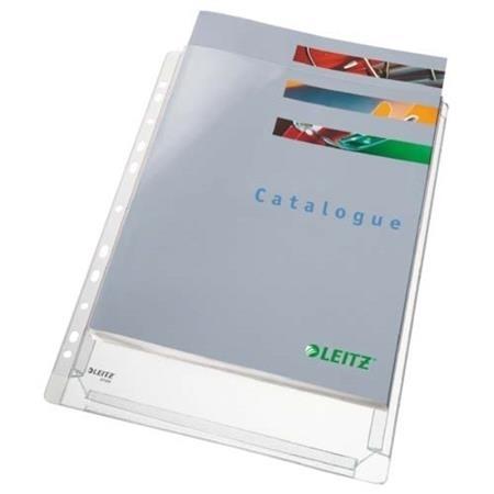 FUNDAS MULTITALADRO FUELLE PVC A4 LISO 170 MICRAS BOLSA 5U. LEITZ