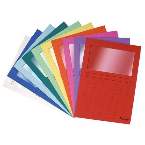 SUBCARPETAS CON VENTANA A4 10 COLORES SURTIDOS CJ.25U. EXACOMPTA
