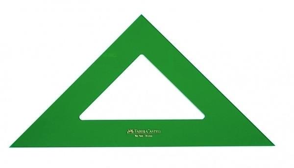 ESCUADRA 28CM SIN GRADUAR VERDE FABER CASTELL