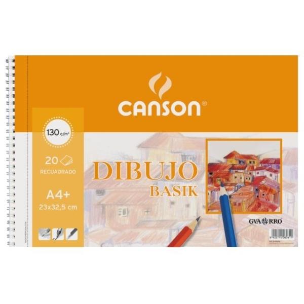BLOC DIBUJO ESPIRAL A4+ 130G 20H. MICR RECUADRO BASIK GUARRO