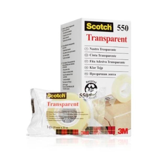 CINTA ADHESIVA TRANSPARENTE 550 33Mx19MM 8 ROLLOS CAJA SCOTCH