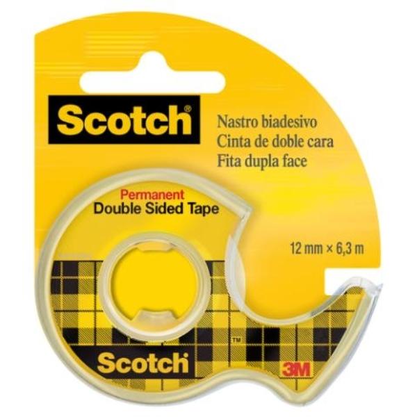 CINTA ADHESIVA DOBLE CARA SCOTCH  6Mx12MM EN PORTARROLLOS