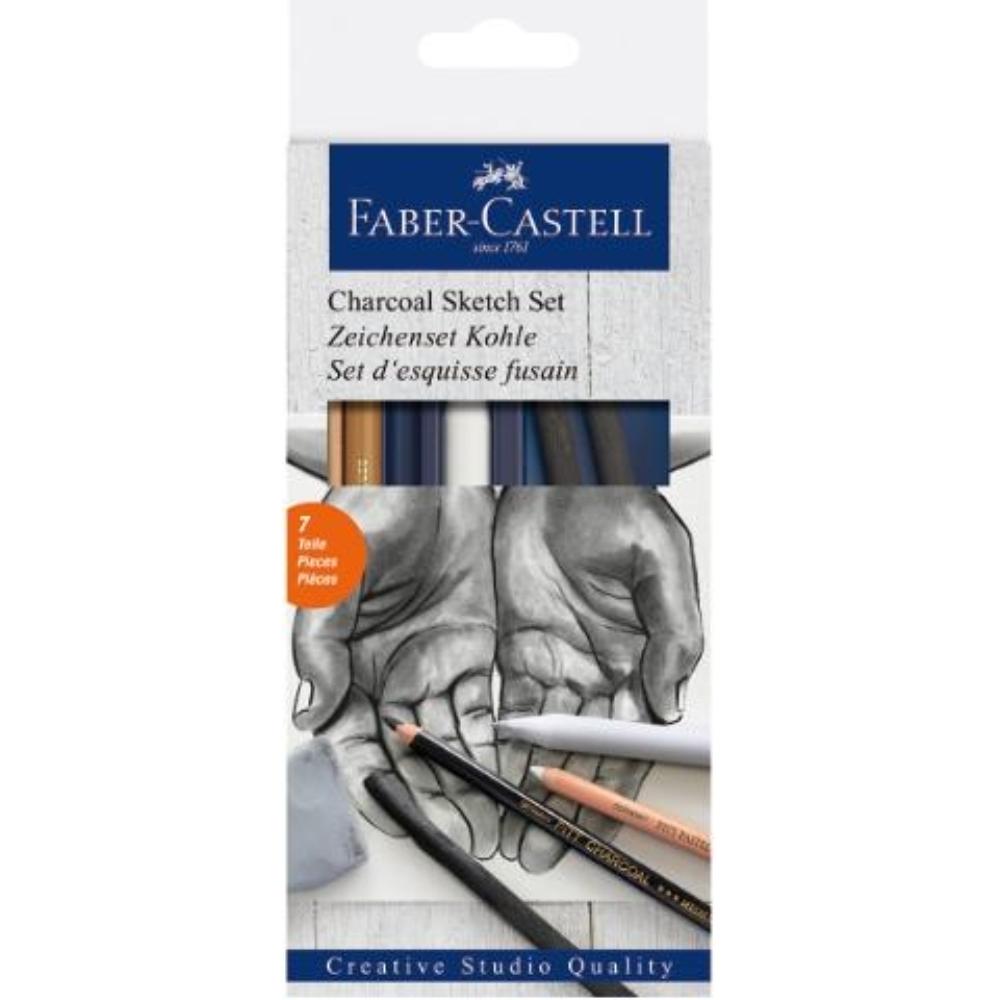 SET CREATIVO DE CARBÓN CON 7 PIEZAS GOLDFABER