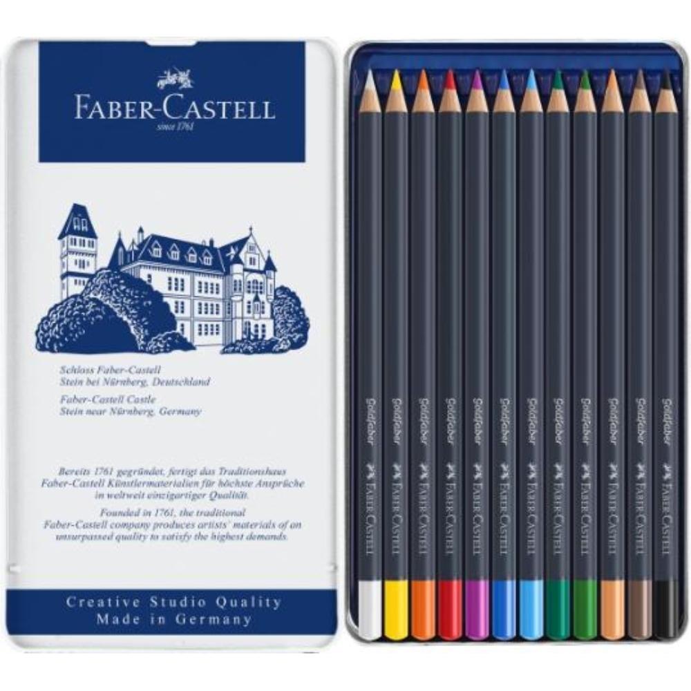 ESTUCHE DE METAL CON 12 LÁPICES GOLDFABER COLOR