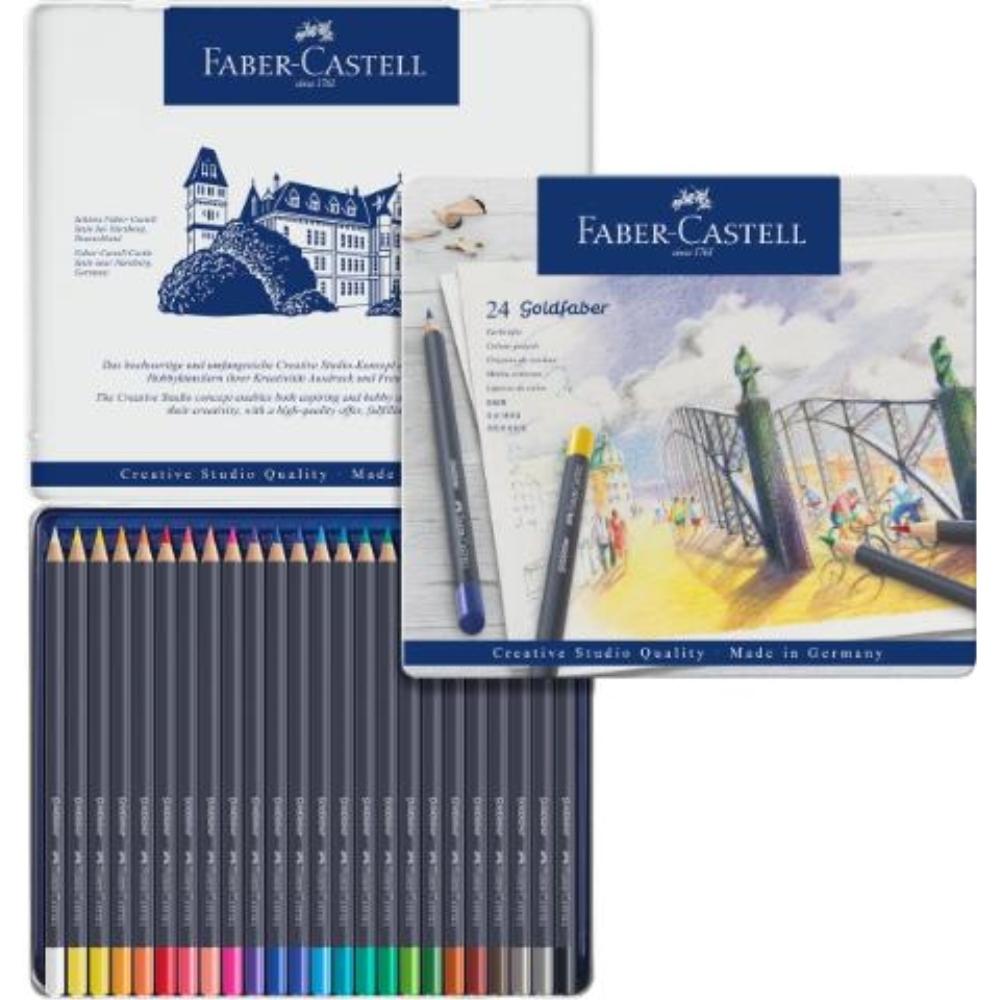 ESTUCHE DE METAL CON 24 LÁPICES GOLDFABER COLOR