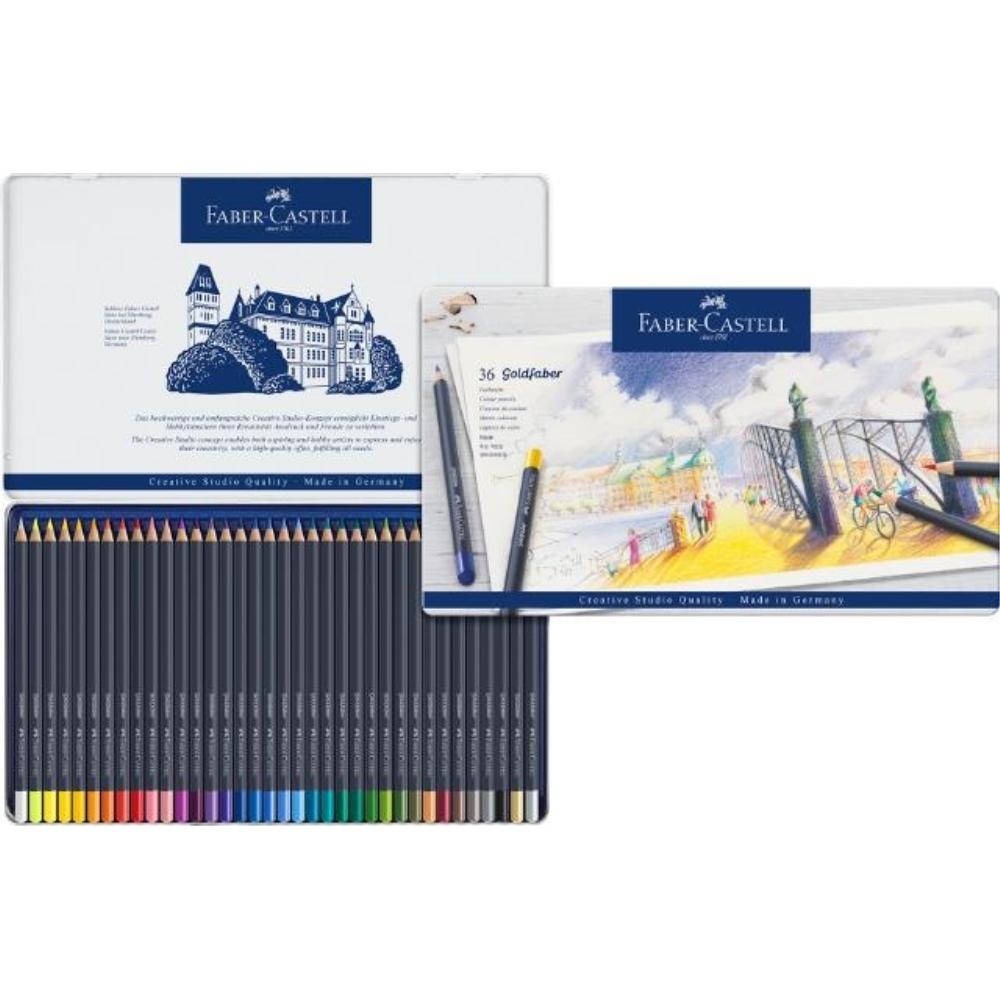 ESTUCHE DE METAL CON 36 LÁPICES GOLDFABER COLOR
