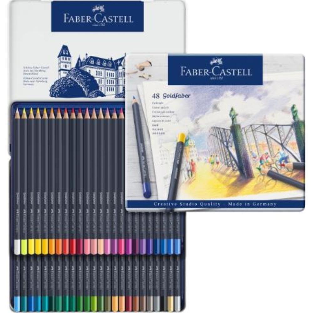 ESTUCHE DE METAL CON 48 LÁPICES GOLDFABER COLOR