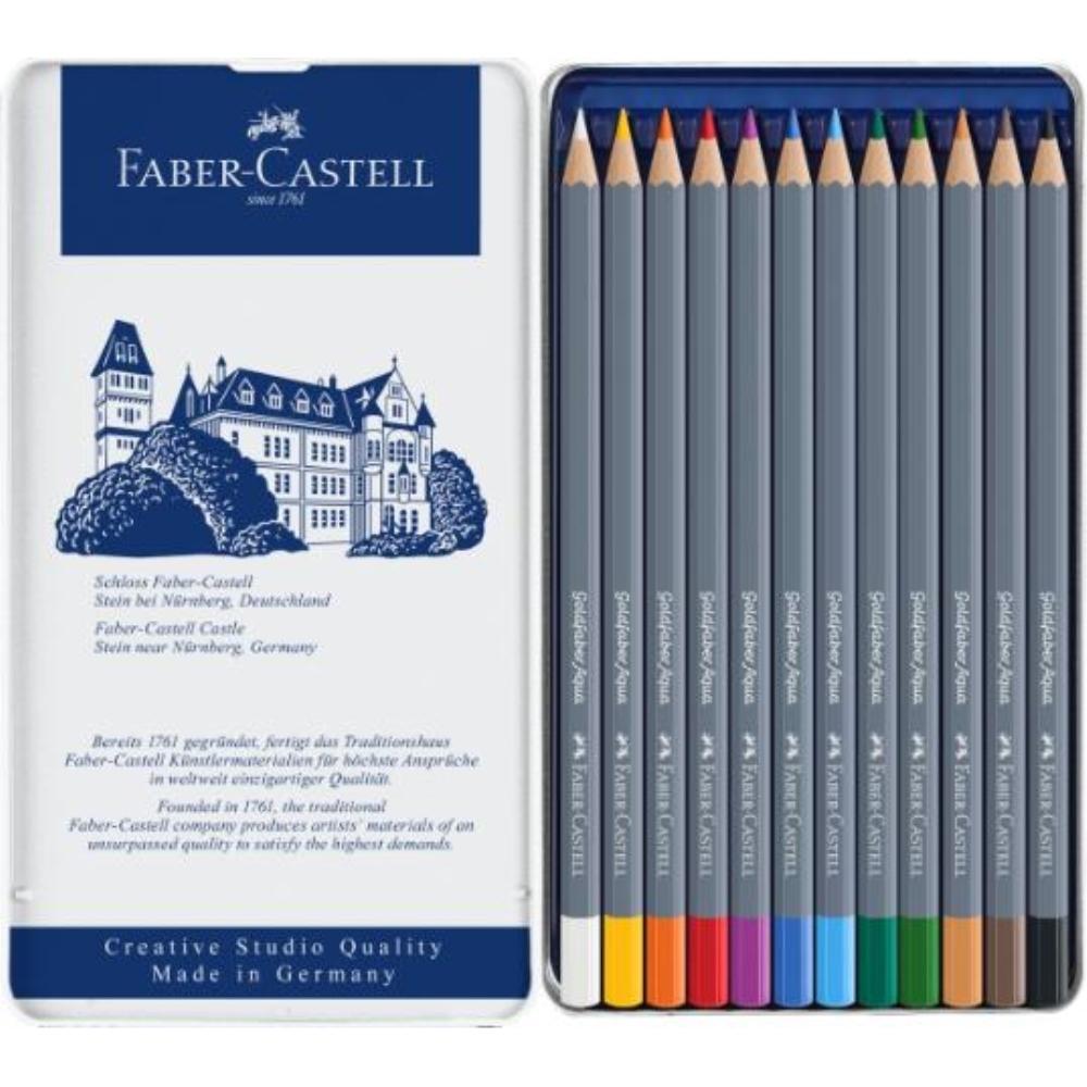 ESTUCHE DE METAL CON 12 LÁPICES GOLDFABER AQUARELABLES