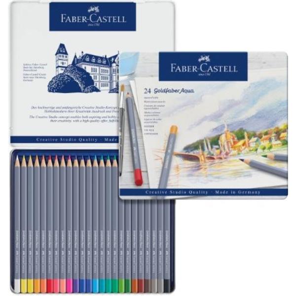 ESTUCHE DE METAL CON 24 LÁPICES GOLDFABER AQUARELABLES