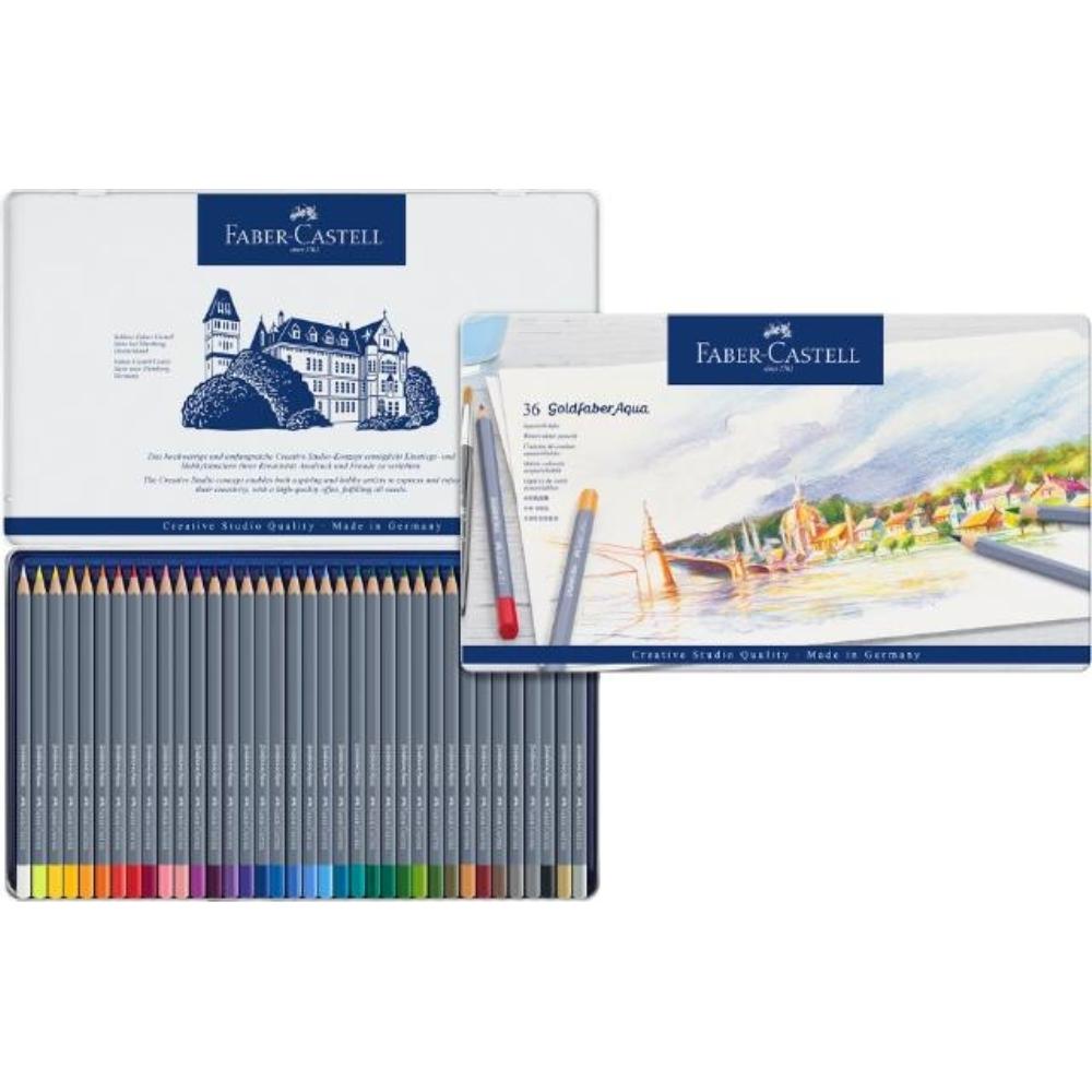 ESTUCHE DE METAL CON 36 LÁPICES GOLDFABER AQUARELABLES