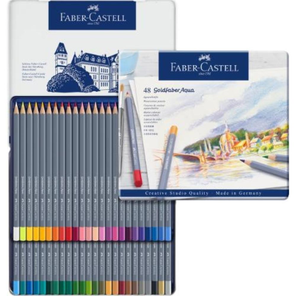 ESTUCHE DE METAL CON 48 LÁPICES GOLDFABER AQUARELABLES