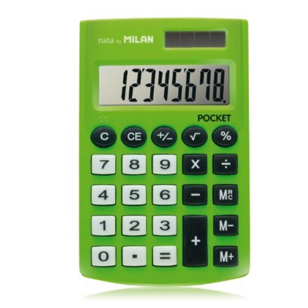 CALCULADORA POCKET 8 DIGITOS BLISTER VERDE MILAN