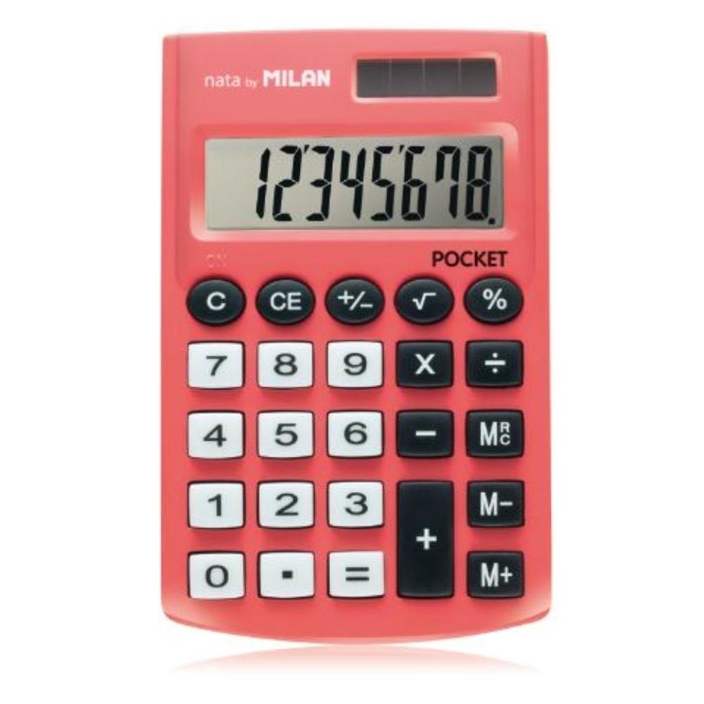 CALCULADORA POCKET 8 DIGITOS BLISTER ROJO MILAN