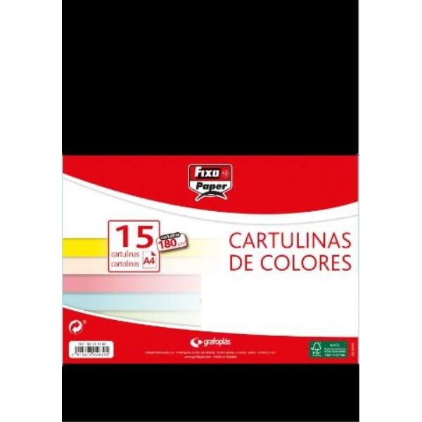 CARTULINAS PACK 15 H 180GR A4 NEGRO GRAFOPLAS