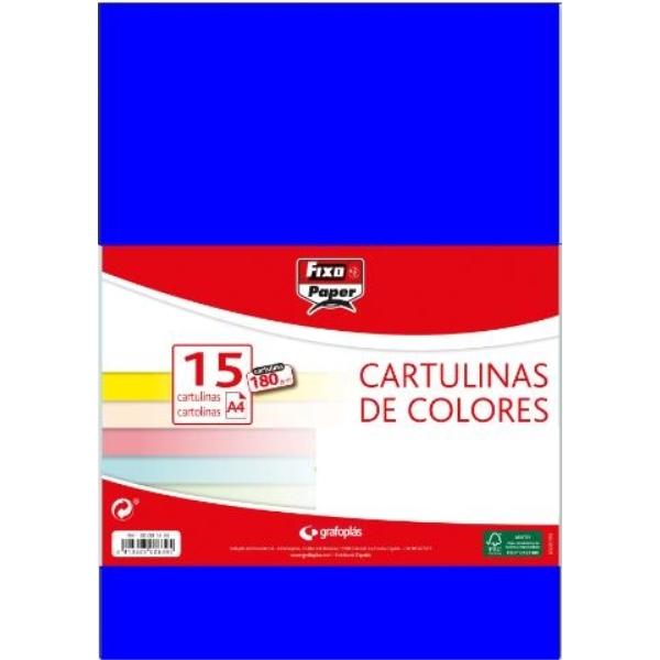 CARTULINAS PACK 15 H 180GR A4 AZUL INDIGO GRAFOPLAS