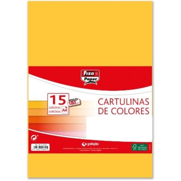 CARTULINAS PACK 15 H 180GR A4 AMARILLO GRAFOPLAS