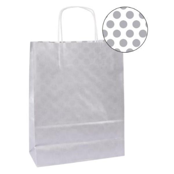 BOLSA KRAFT PLATA 25X11X31 50U APLI