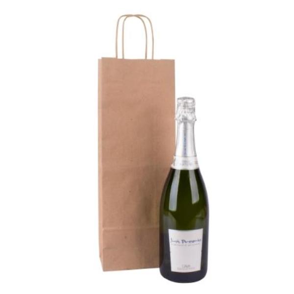 BOLSA KRAFT BOTELLA MARRÓN 16X8X39 50U APLI