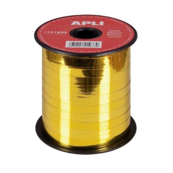 CINTA REGALO METALIZADA ORO   7MM X 250M APLI