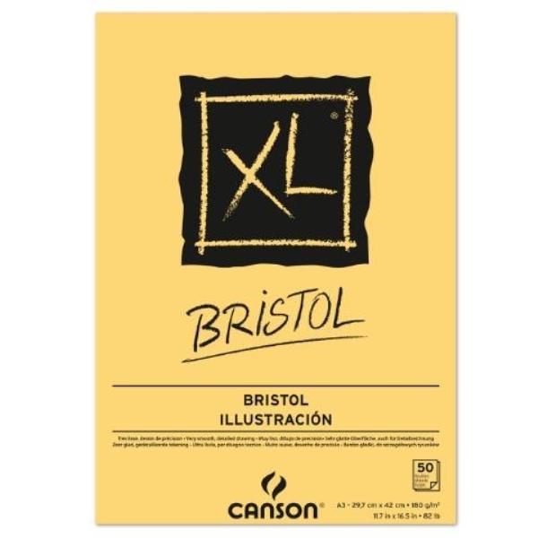 BLOC DIBUJO ENCOLADO A3 50H CANSON XL BRISTOL EXTRALISO 180G