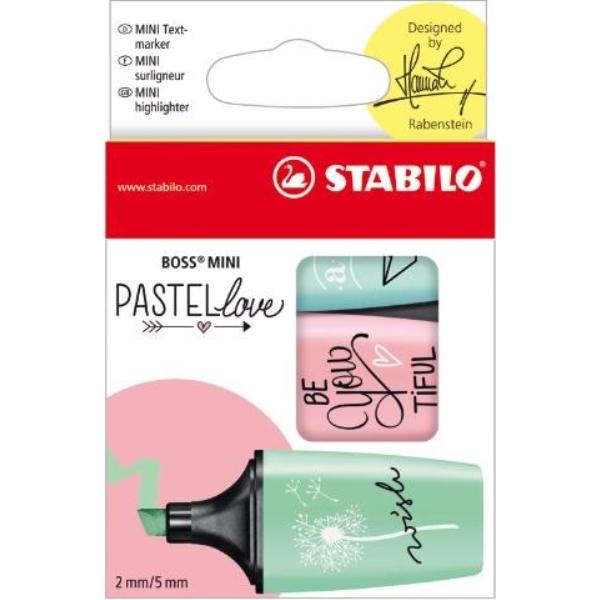 ROTULADOR FLUORESCENTE BOSS MINI PASTEL 3UDS MENTA/ROSA/TURQUESA